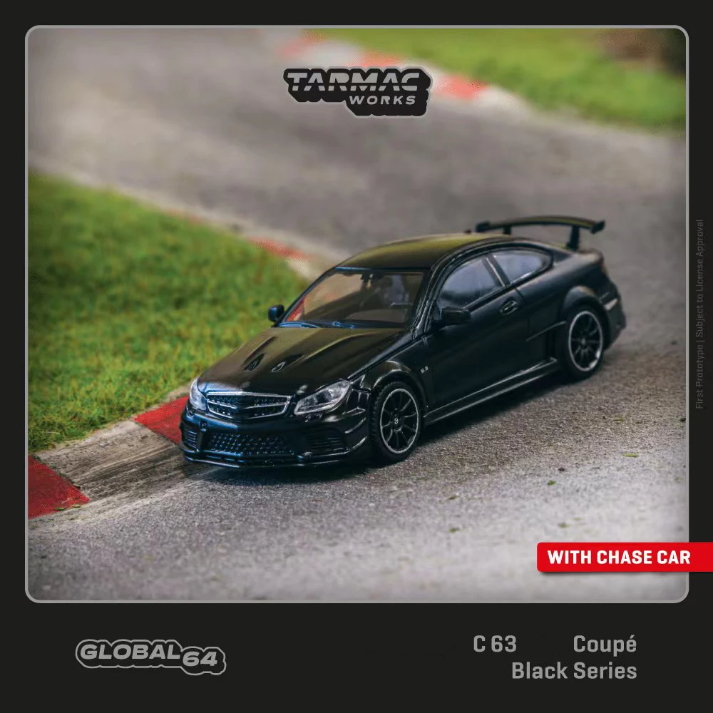 

PreSale TW 1:64 C63 Coupe Black Series Matte Black Diecast Diorama Car Model Collection Toys Tarmac Works