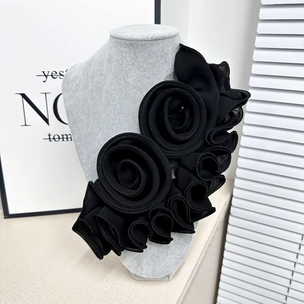 Trendy Dacron 3D Floral Decoration Flower Shape Floral Patch DIY Accessory