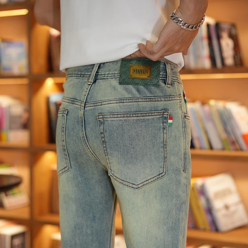 

Washed Jeans Men's Retro Nostalgic Summer Thin Straight Slim Fit 2024 New Trendy Street Youth Fashion Korean Style Pants