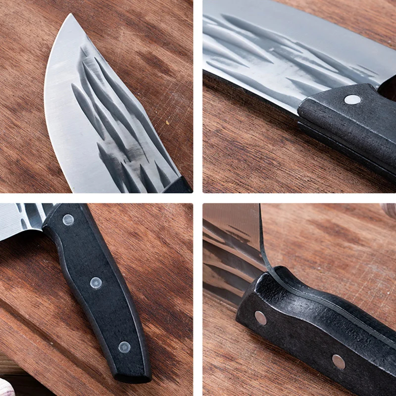 Utility Barbecue Cleaver Knife Chop Vegetables Cleaver Meat Kitchen Knives Handmade Blade Wood Handle Chef Butcher Knife Cleaver