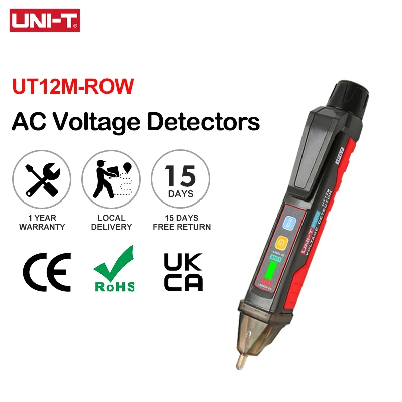 

UNI-T UT12E UT12M Socket Wall AC Voltage Detector Indicator 24V-1000V Non Contact Volt Current Electric Sensor Test Pen