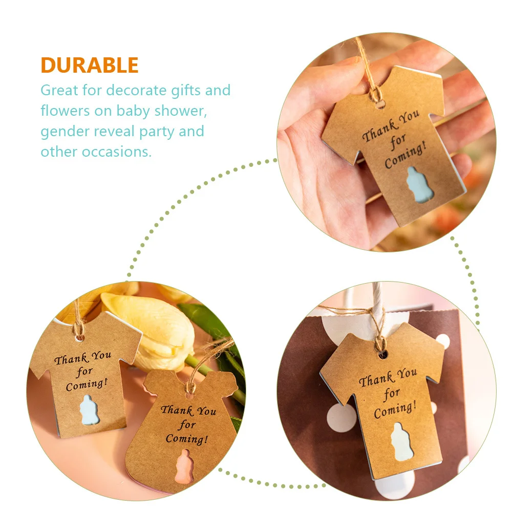 

50Sets Kraft Paper Gift Tags Creative Clothes Shape Hanging Labels for Baby Shower Birthday Party Kraft Paper Tag