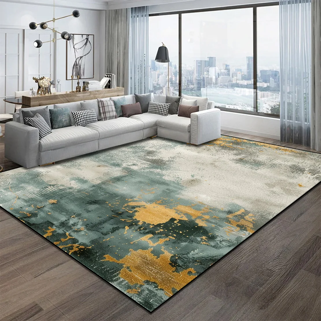 Nordic Abstract Style Carpets Living Room Decoration Easy Clean Large Area Rugs Bedroom Decor Non-slip Floor Mat Ковер Tapete 러그