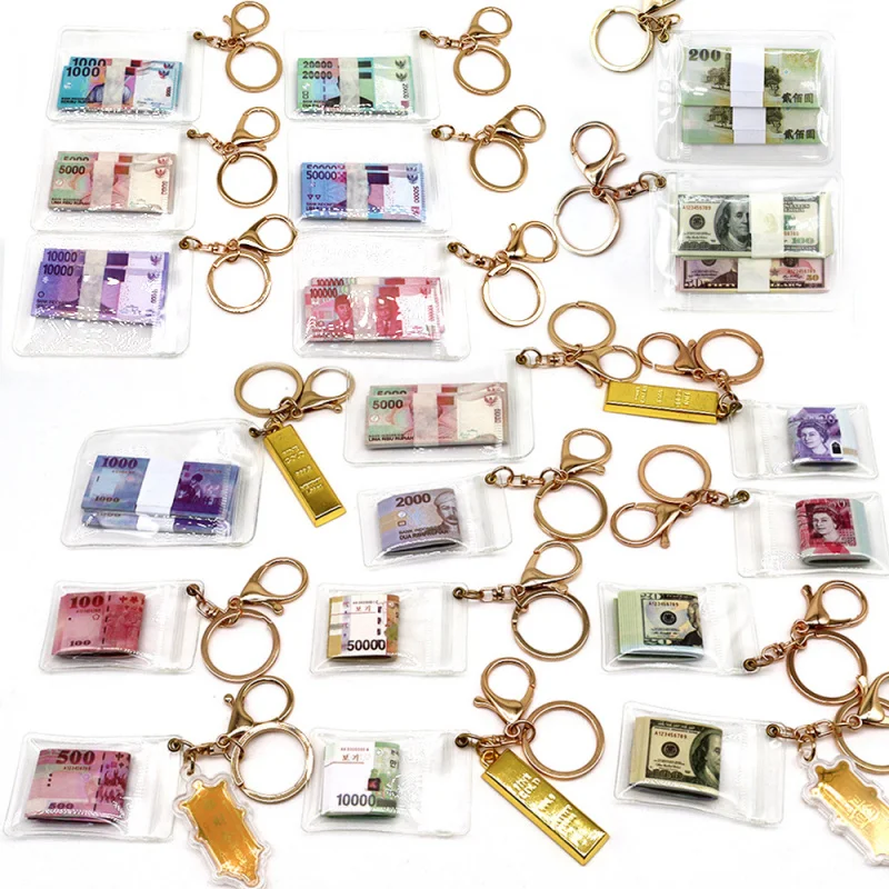 Simulation Banknote Pendant Dollar Key Ring Fortune Pendant