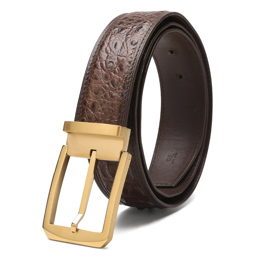 2023 New Luxury Crocodile Leather Men's Belt Genuine Leather Belt For Man Business Casual Pants Belt Pin Buckle Belt 3.8 Wide 50