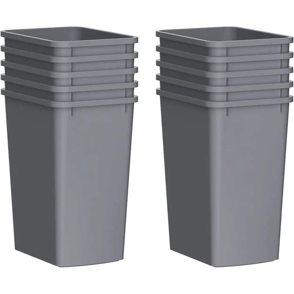 

Kitchen Trash Cans: 10-Pack, Durable & Lightweight, Suitable for Kitchen, Workspace, Bathroom, Easy to Clean, Gray