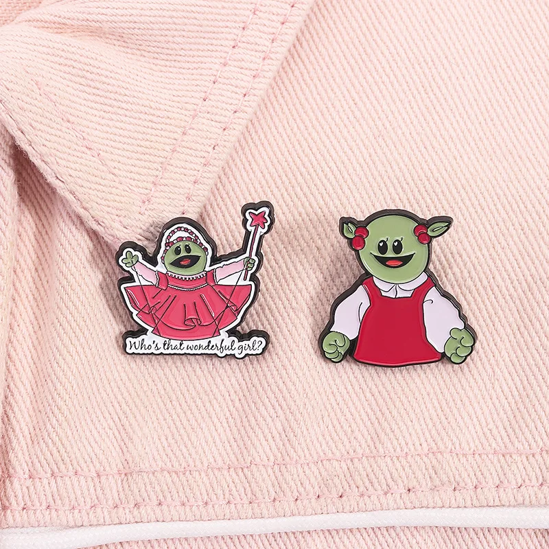 دبوس شارات الكرتون أنيمي الأخضر الوحش سبيكة بروش على الملابس متعة شارة الملابس والاكسسوارات دبابيس لحقائب الظهر المينا دبابيس