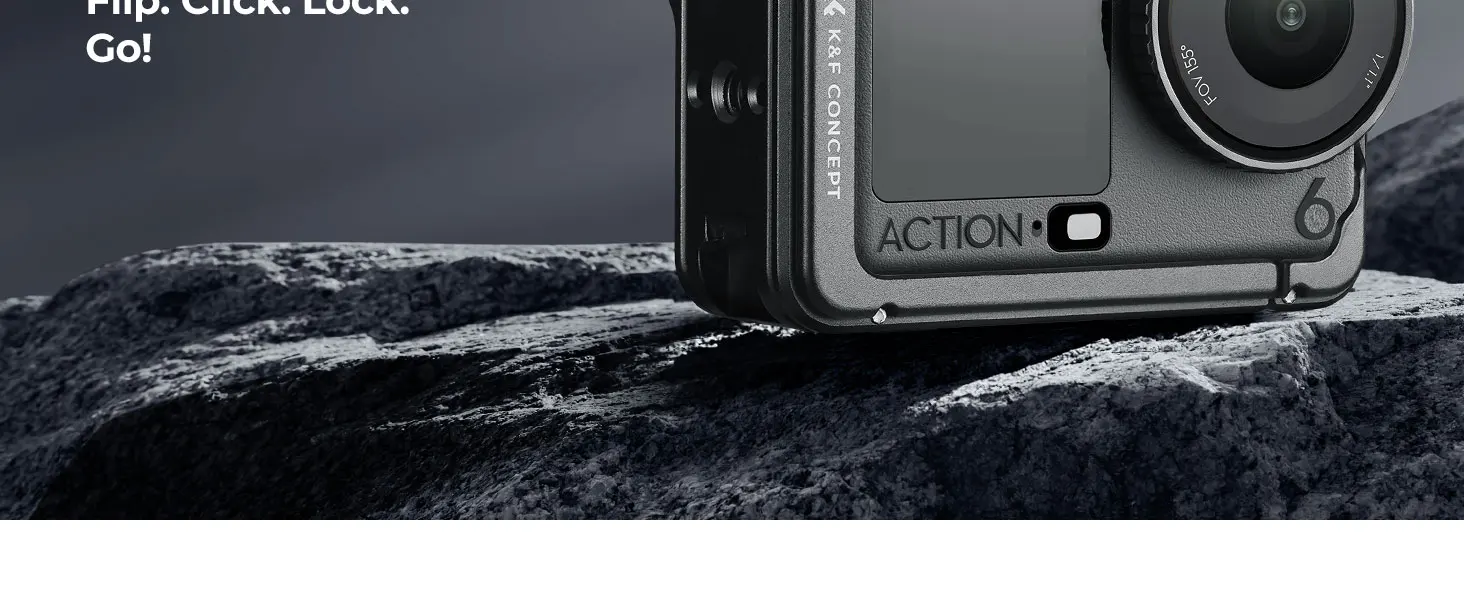 K&F CONCEPT Aluminium-Schutzmetallkäfig für DJI Osmo Action 6, werkzeuglose Schnellmontage, Cold Shoe, 1/4"-Gewinde, integrierte – Detail 2