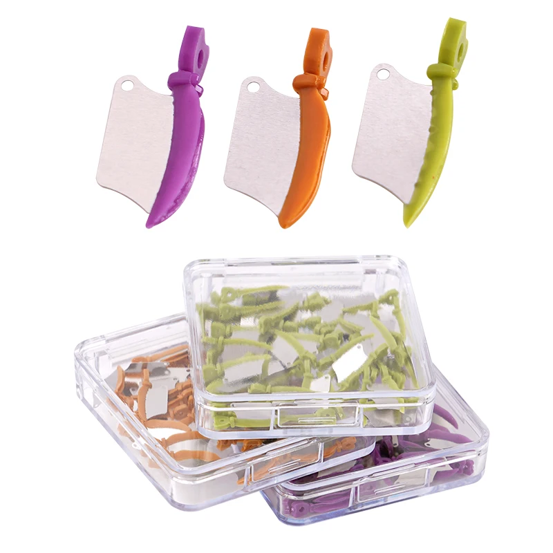 50Pcs Dental Interdental Wedges Interproximal Wedge Guard with Protection Blades Teeth Gap Wedge Knife for Tooth Restoration ﻿