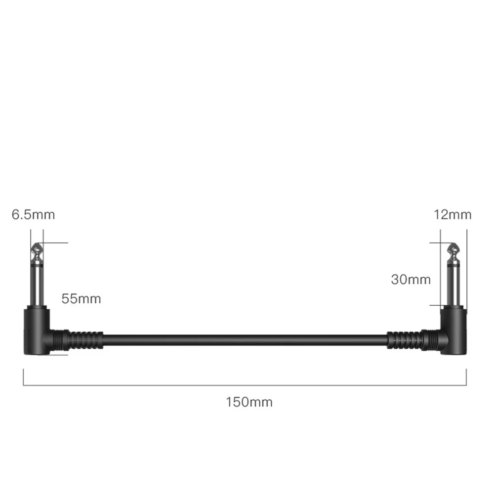 

15Cm Effect Pedal Connection Cable Instrument Oxygen-Free Copper Low Capacitance Noise Rejection Bass Keyboard Electric Guitar