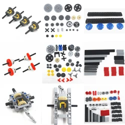 MOC piezas técnicas a granel Pin Liftarm Bricks Studless Beam Axle Plug conector Panel Gear Building Block Set Compatible con Lego