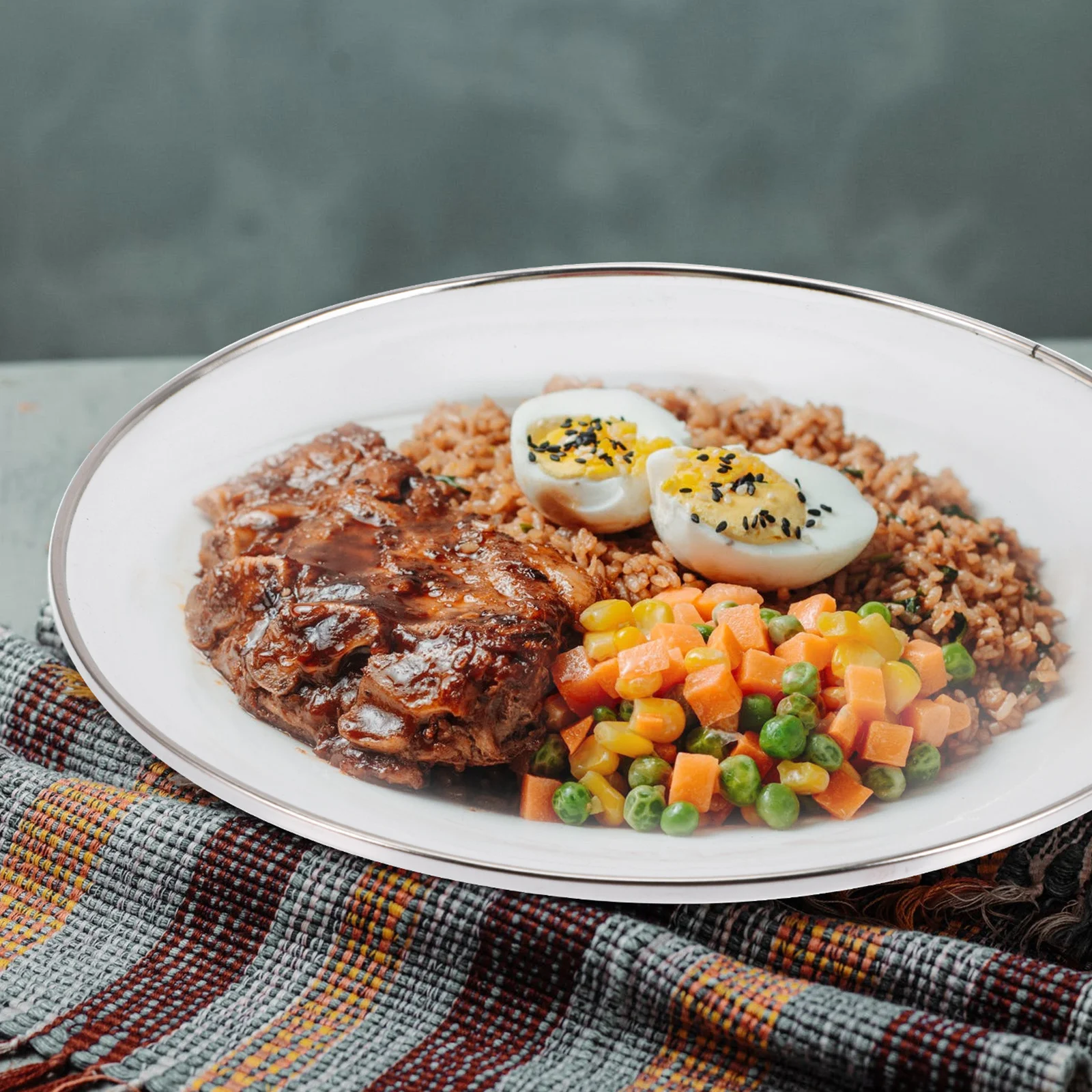 

1Set Enamel Dinner Plate Bowl Cup Sturdy Household Tableware Soup Food Service Set Food Plate Enamel Mug Drinking Cup