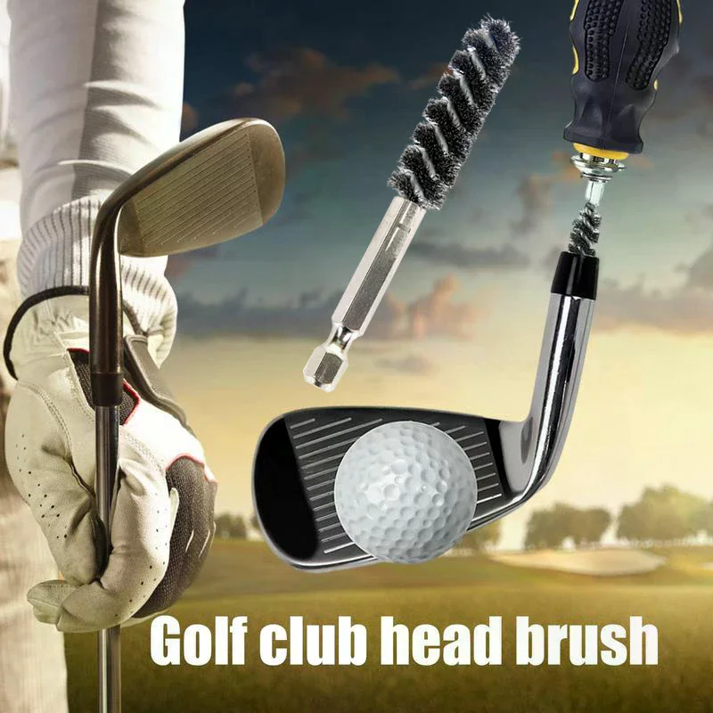 Golf Clubs Head Hosel Brush Electric Drill Wire Brush Hexagonal Rod Golf Iron Head Rust Remover Brush Golf Club Cleaning Polish
