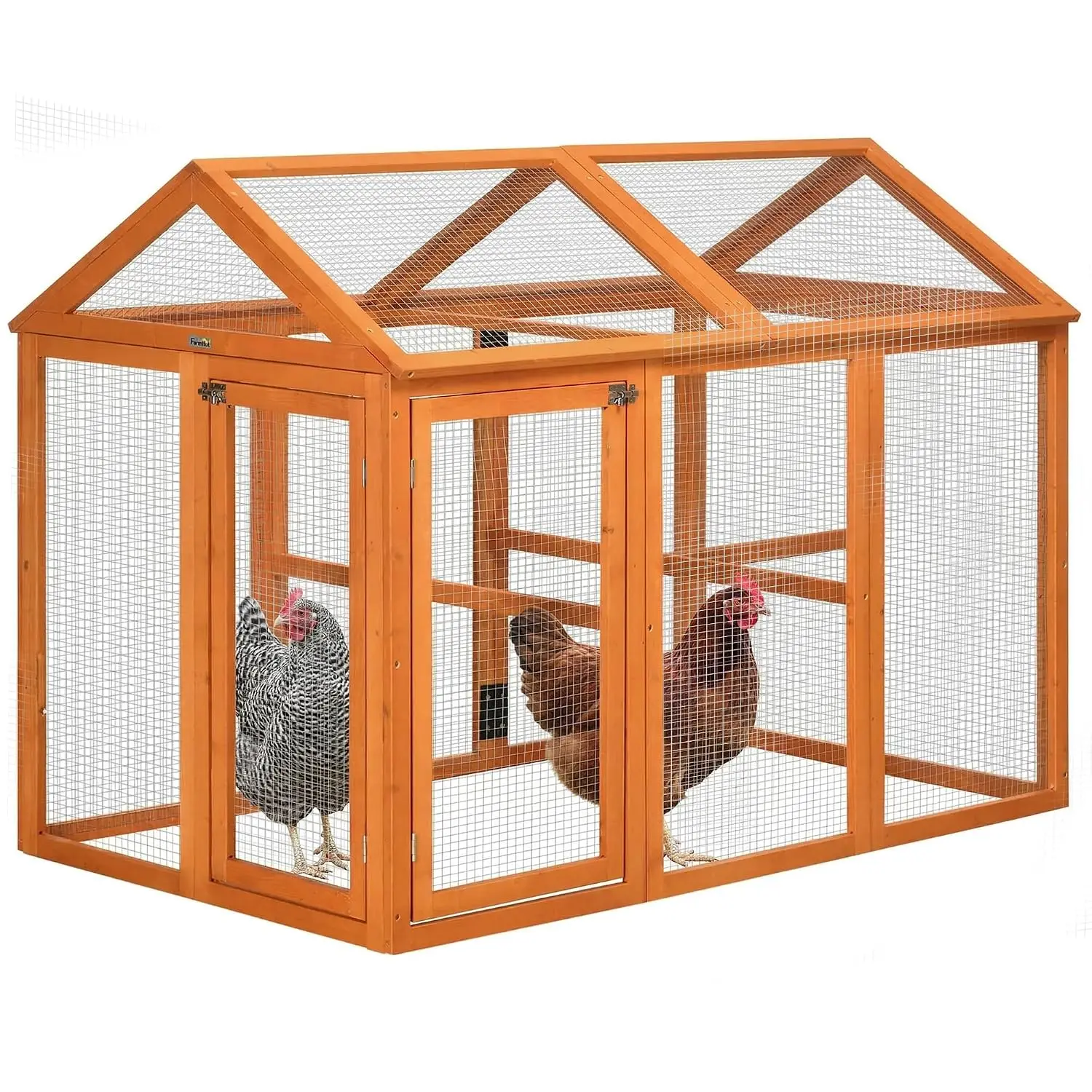 Wooden Large Chicken Coop with Perches & Doors for Outdoor Backyard Farm 4.6' x 2.8', Customized
