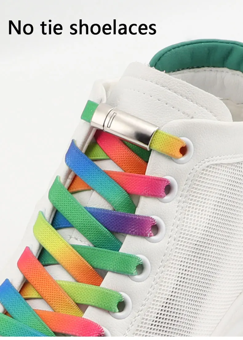 Magnetische Schnürsenkel, Regenbogenfarbene elastische Schnürsenkel, Schnürsenkel für Sneaker, Schnürsenkel ohne Binden, Schnürsenkel für Schuhe, für Erwachsene und Kinder. – Detail 1