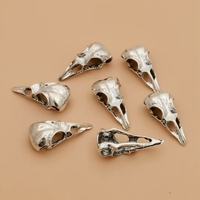 4Pcs Alloy Crow Raven Skull Charms Bird Head Skeleton Pendant For Halloween Witch Pagan Necklace Bracelet Gothic