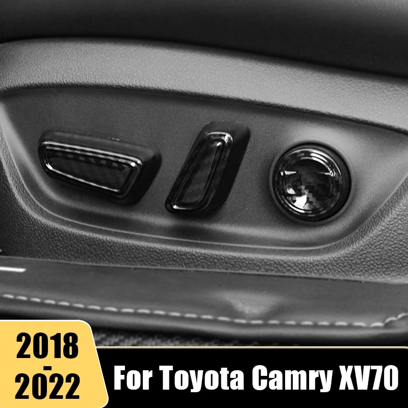 

For Toyota Camry XV70 70 2018 2019 2020 2021 2022 2023 Carbon Car Interior Seat Adjustment Switch Knob Trim Cover Accessories