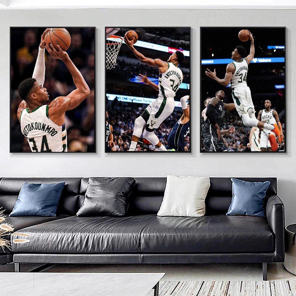 G-Giannis كرة السلة A-Antetokounmpo نوعية جيدة يطبع والملصقات مقاوم للماء ورقة ملصق مقهى بار الملصقات الجدار #6