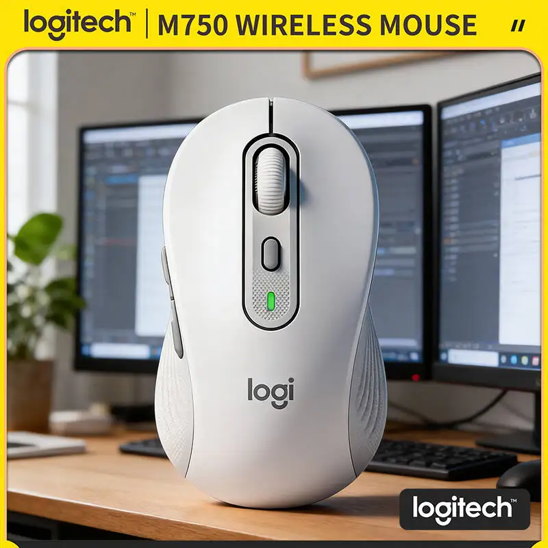 

Logitech M750 Wireless Office Mouse - SilentTouch, SmartWheel, 4000 DPI, Bluetooth, 24-Month Battery, Multi-Device Control
