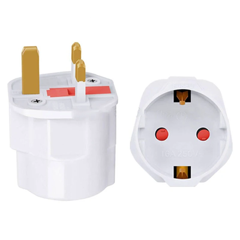 

1\3\5pcs White/black Travel Socket 250v 13a Universal Adapter 2-pin Eu To 3-pin Uk Plug With Fused Power Converter F2