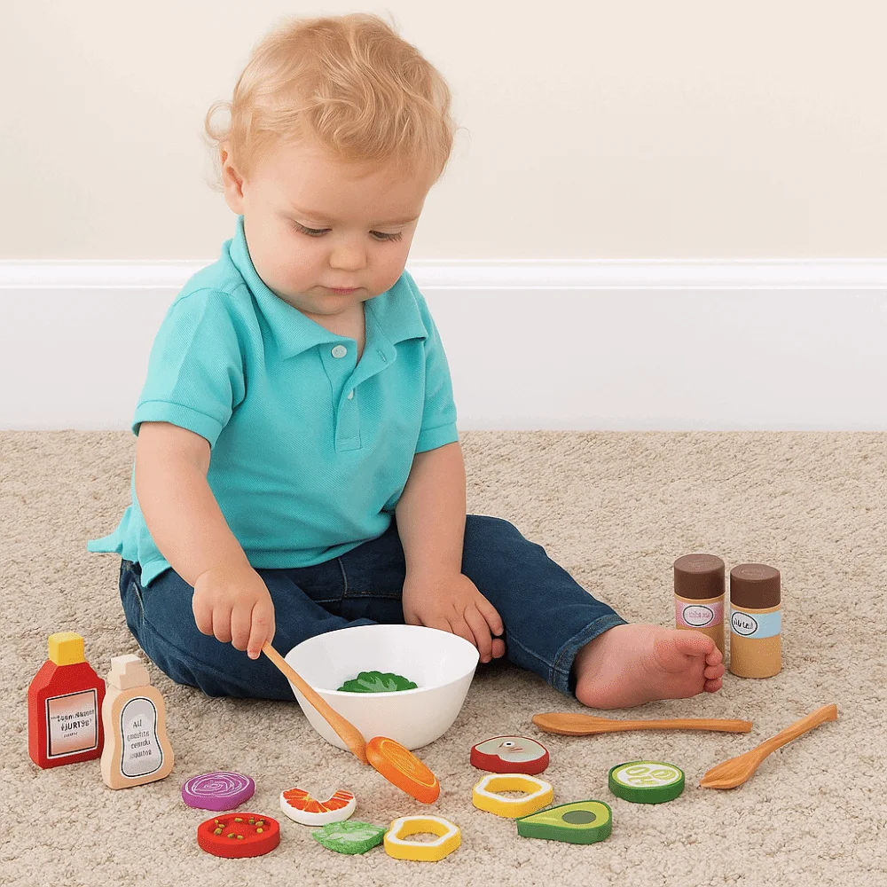 Wooden Pretend Play Kitchen Toys Play House Role Play Simulation Fruit Vegetable Set Cognitive Simulation Food