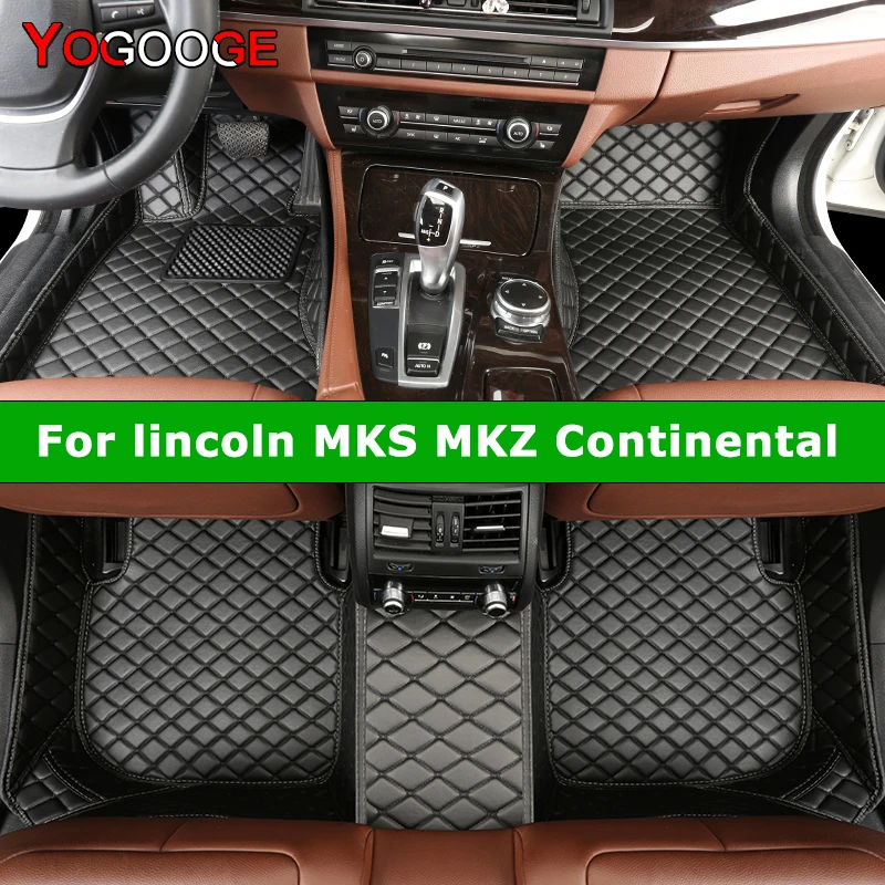 YOGOOGE Custom Car Floor Mats For lincoln MKS MKZ Continental Auto Carpets Foot Coche Accessorie