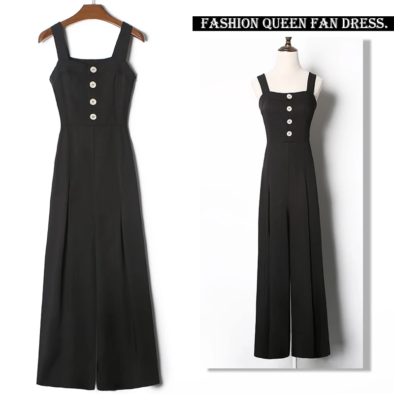 

Summer Casual Wide Leg Pants Women's One-Piece Suit Faionable Korean Sle High Waist Polyester Fiber Anti-Aging Ensemble