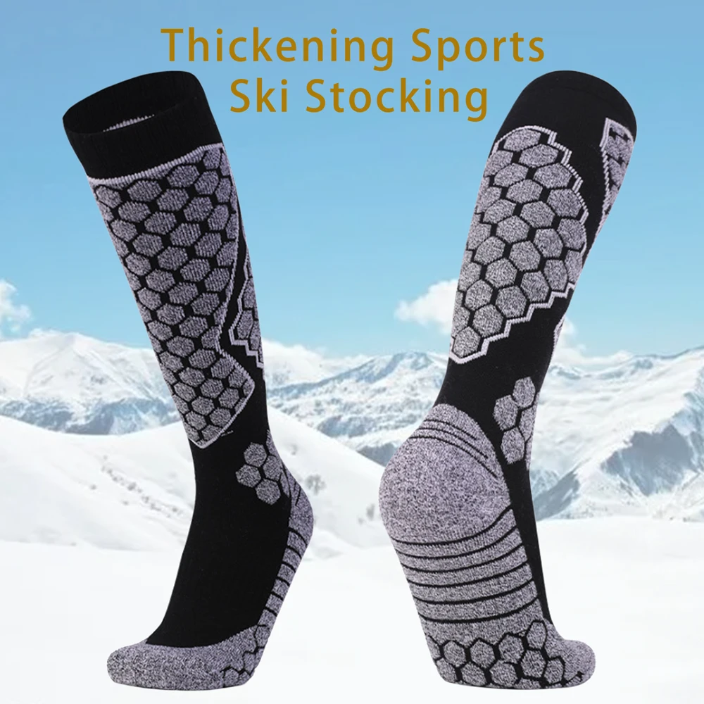

1 Pair Breathable Winter Tall Tube Ski Socks Comfortable Hiking Socks For Women Men Warm Stockings Climbing Sports Socks