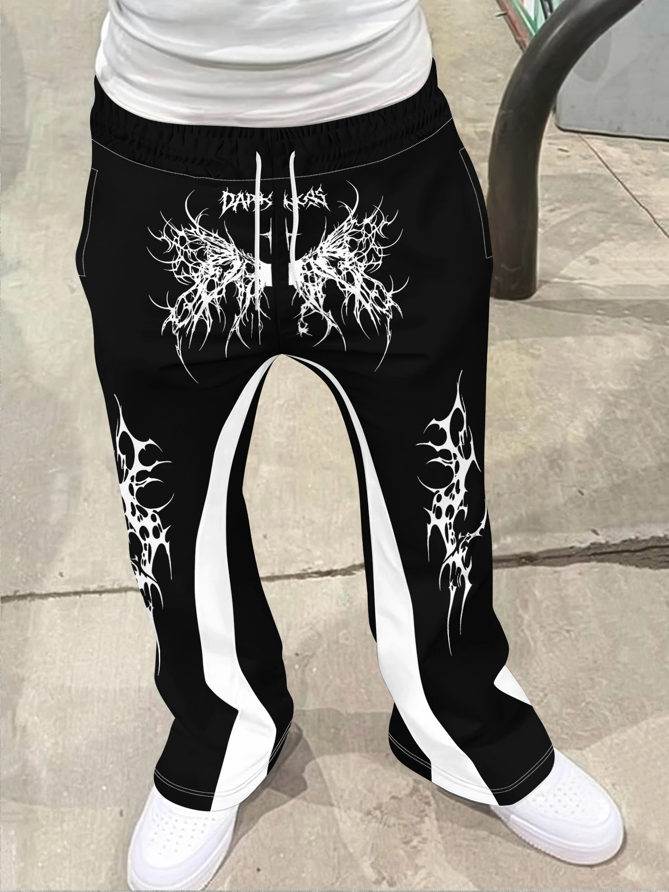 

Y2k Flared Pants Men Loose 3D Print Trousers Casual Sweatpants Mid Waist Sporty Female Clothes Streetwear Hip Hop Vintage Pants