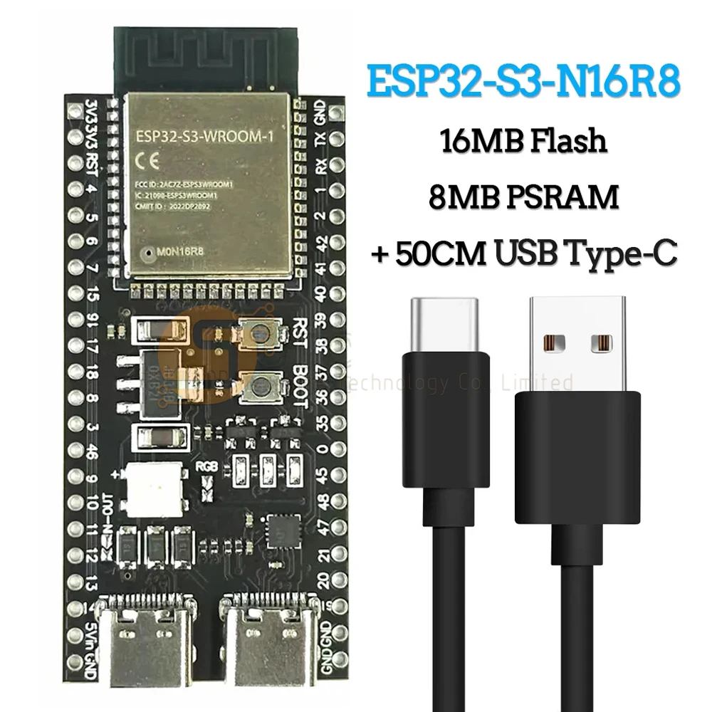 ESP32-S3 Development Board 2.4G Wifi Module for Arduino ESP IDF ESP32-S3-WROOM-1 N8R2 N16R8 44Pin Type-C 8M PSRAM ESP32 S3