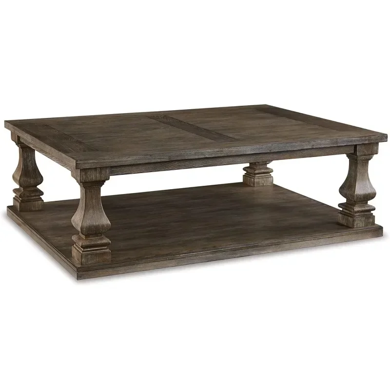 Farmhouse Coffee Table with Weathered Finish