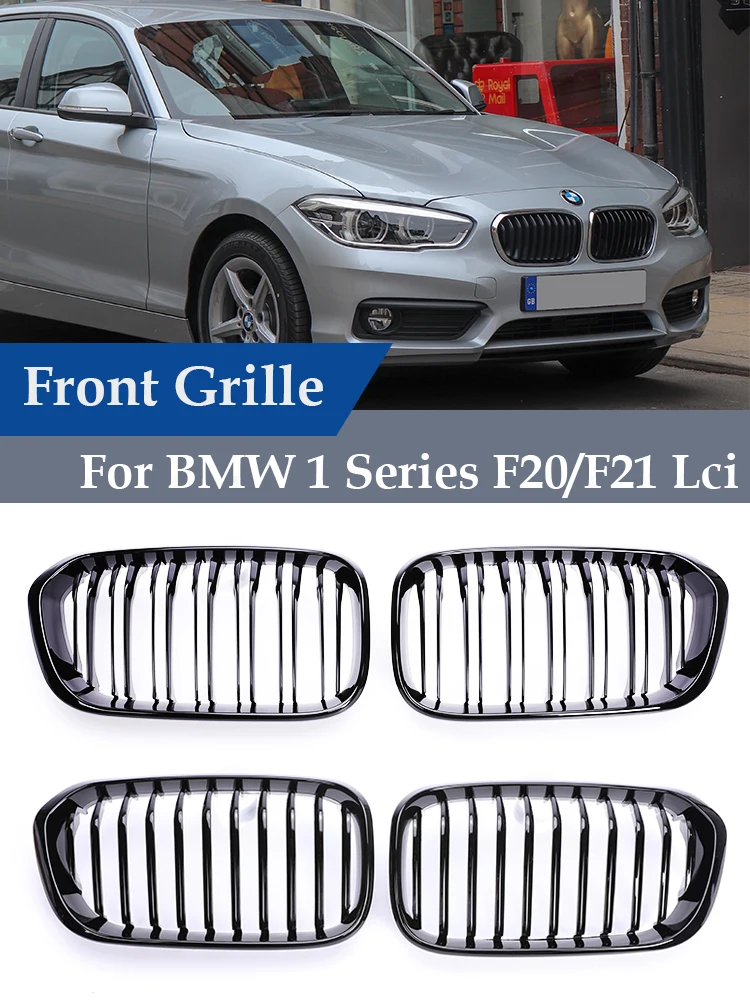 

Front Bumper Gloss Black Single Dual Slat Grill For BMW 1 Series F20 F21 Facelift 2015-2019 Matte Color 114 116 118 120 125 135