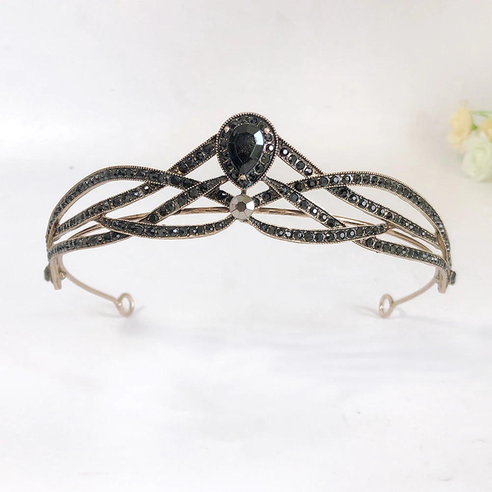 

Rhinestone Crown Headpiece Wedding Party Accessories Black Bridesmaid Shiny Crown Headdress Zinc Alloy True Zircon