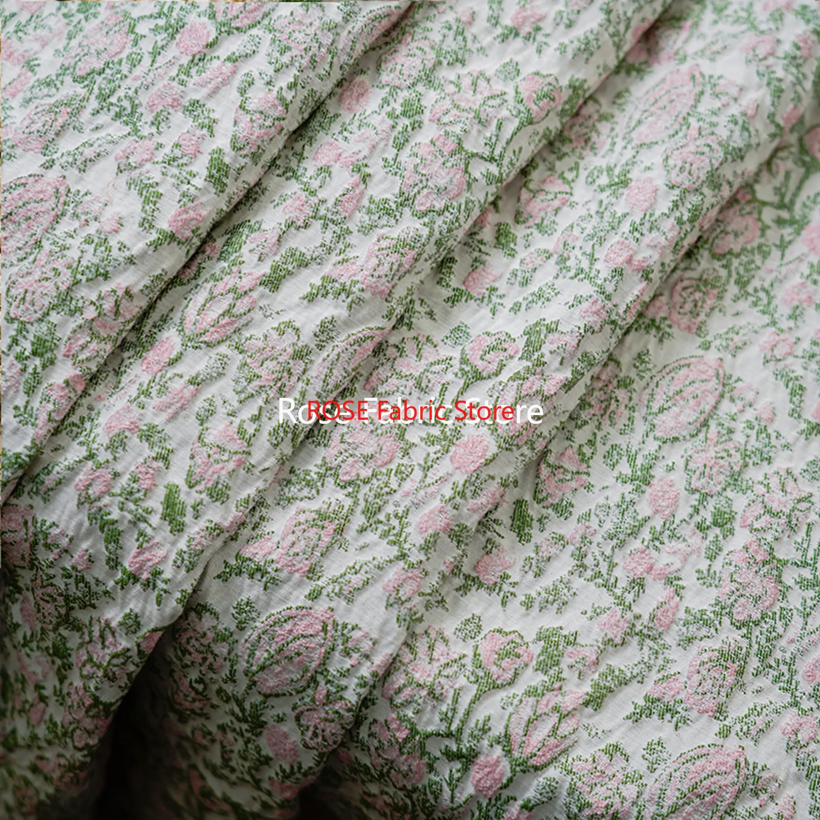 

1 Meter Small Fragmented Flower Embossed Jacquard Fabric Spring Autumn Dress Shirt Bag Decorative Sewing Fabric
