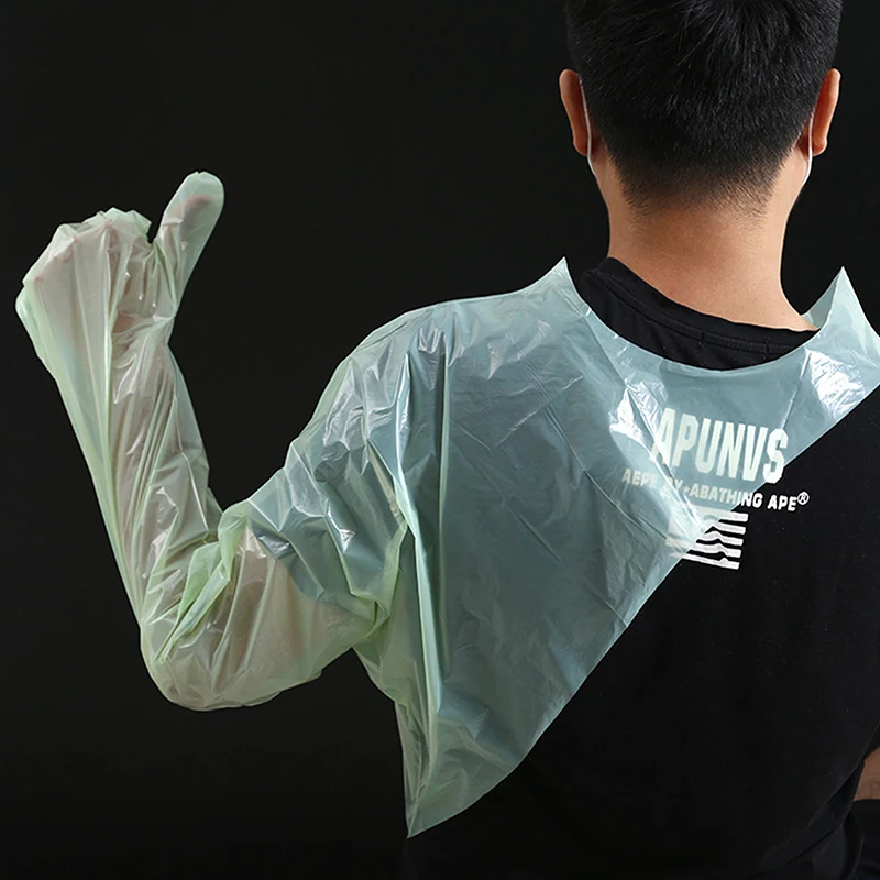50Pcs Thickened Veterinary Disposable Long Gloves Plactic Gloves Arm Protector For Cattle Artifical Insemination