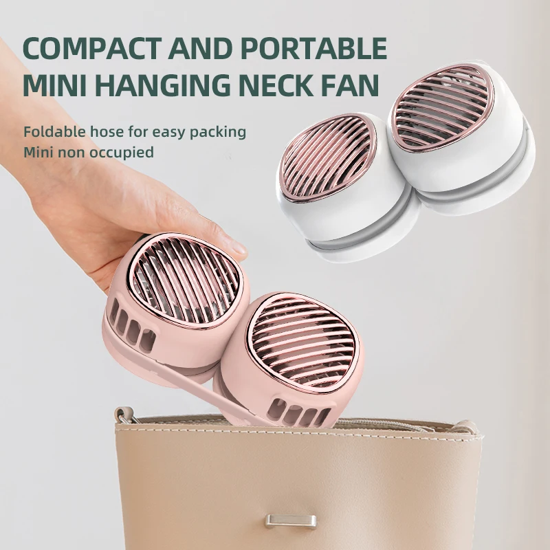 GOONE Hanging Neck Fan 1000 MAh Quiet Small USB Rechargeable Ai Screen Display Portable Mini Ventilateur Venty Fan Portable