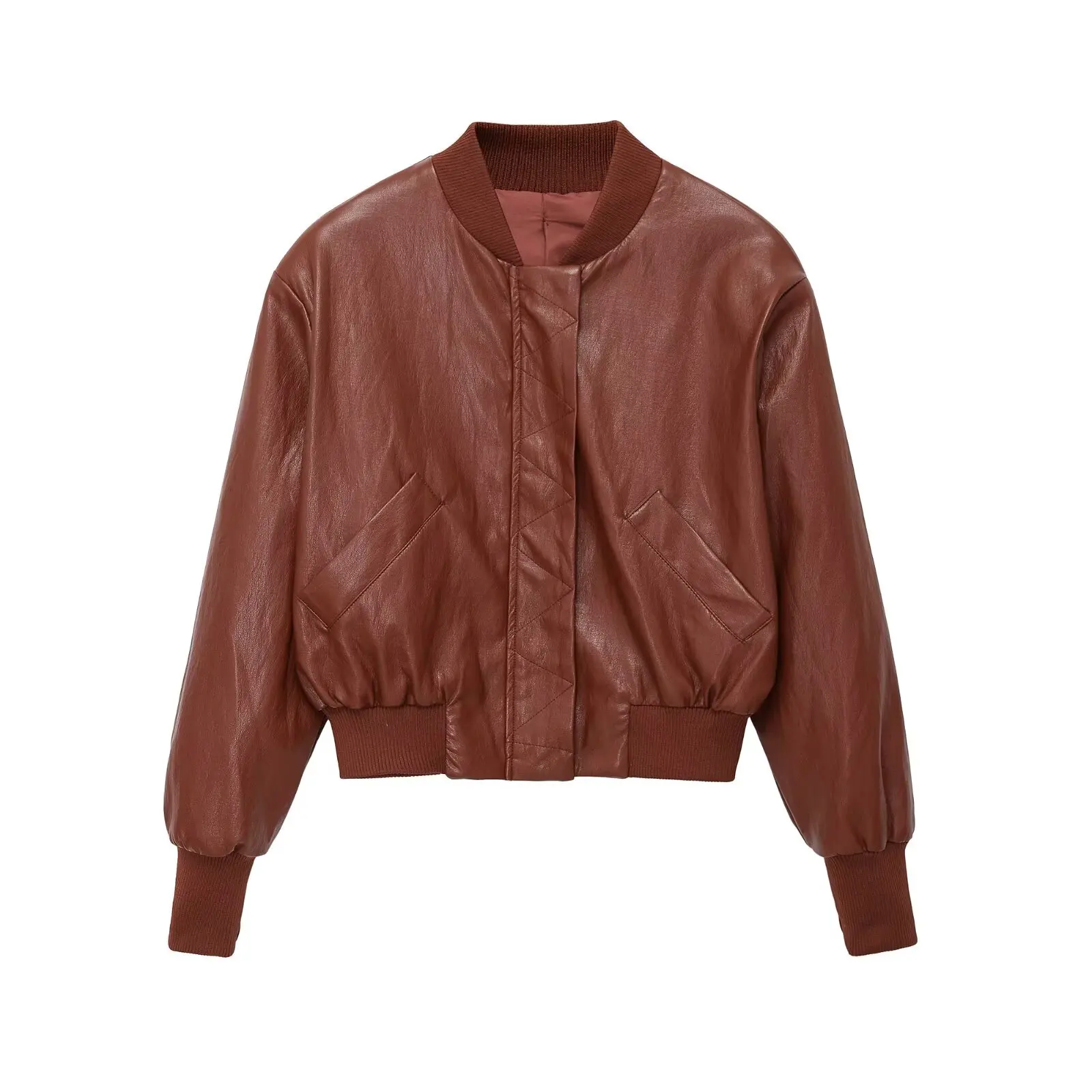 

Женская летняя куртка 2026: новая модная модель с воротником-стойкой, ретро-застежкой-молнией, длинными рукавами, карманами, повседневная, шикарная верхняя одежда для женщин