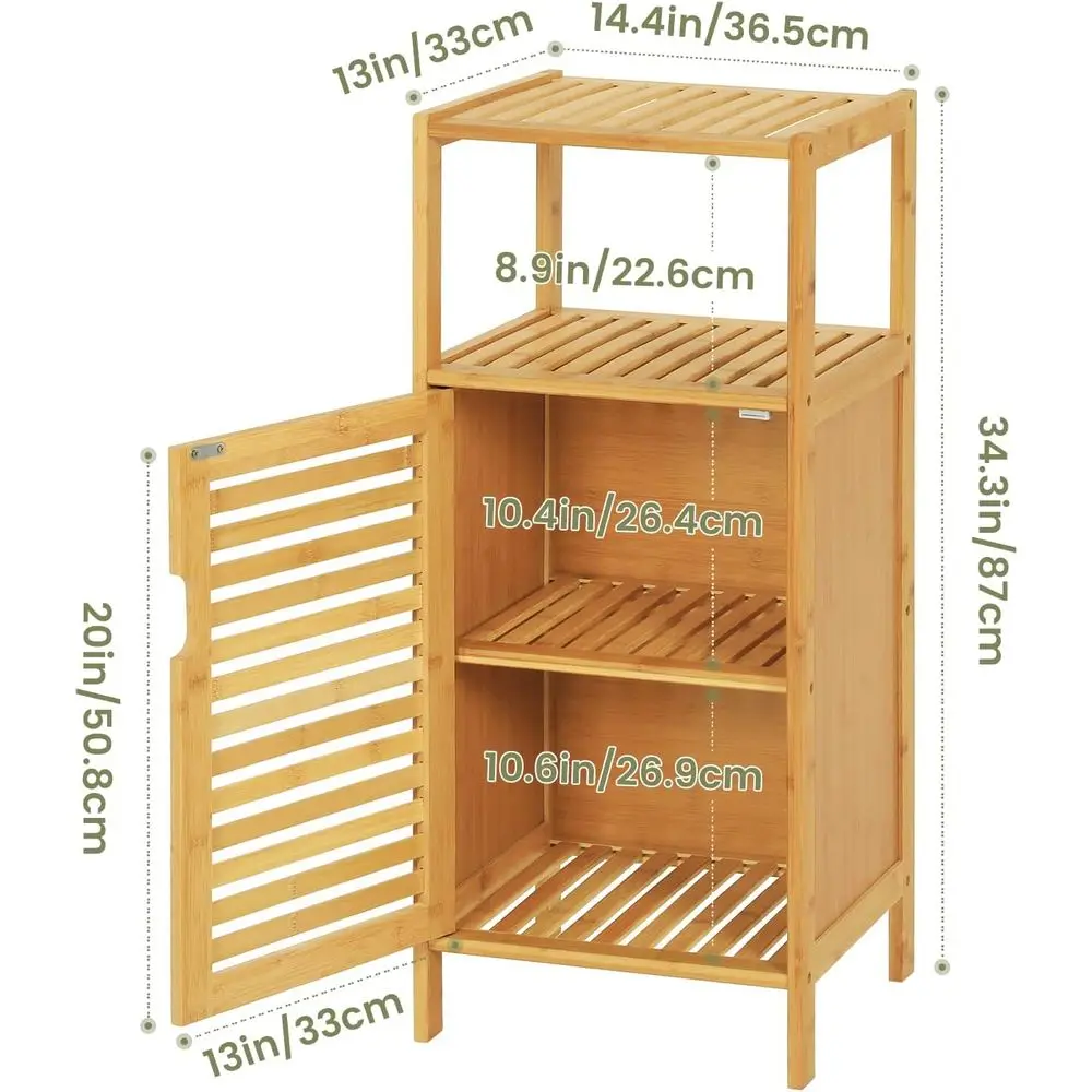 خزانة تخزين أنيقة من الخيزران للحمام والمطبخ ومساحات المعيشة #3