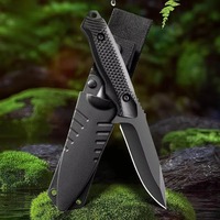High hardness EDC camping folding knife, portable for outdoor hiking, sharp, fixed blade, with sheath, tactical survival.