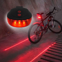 Beam Bike Logo Waterproof Rear Bicycle Tail Light 2 Laser+5 LED Red Lamp 4 Flashing Model Night Safety Warning Accessorie