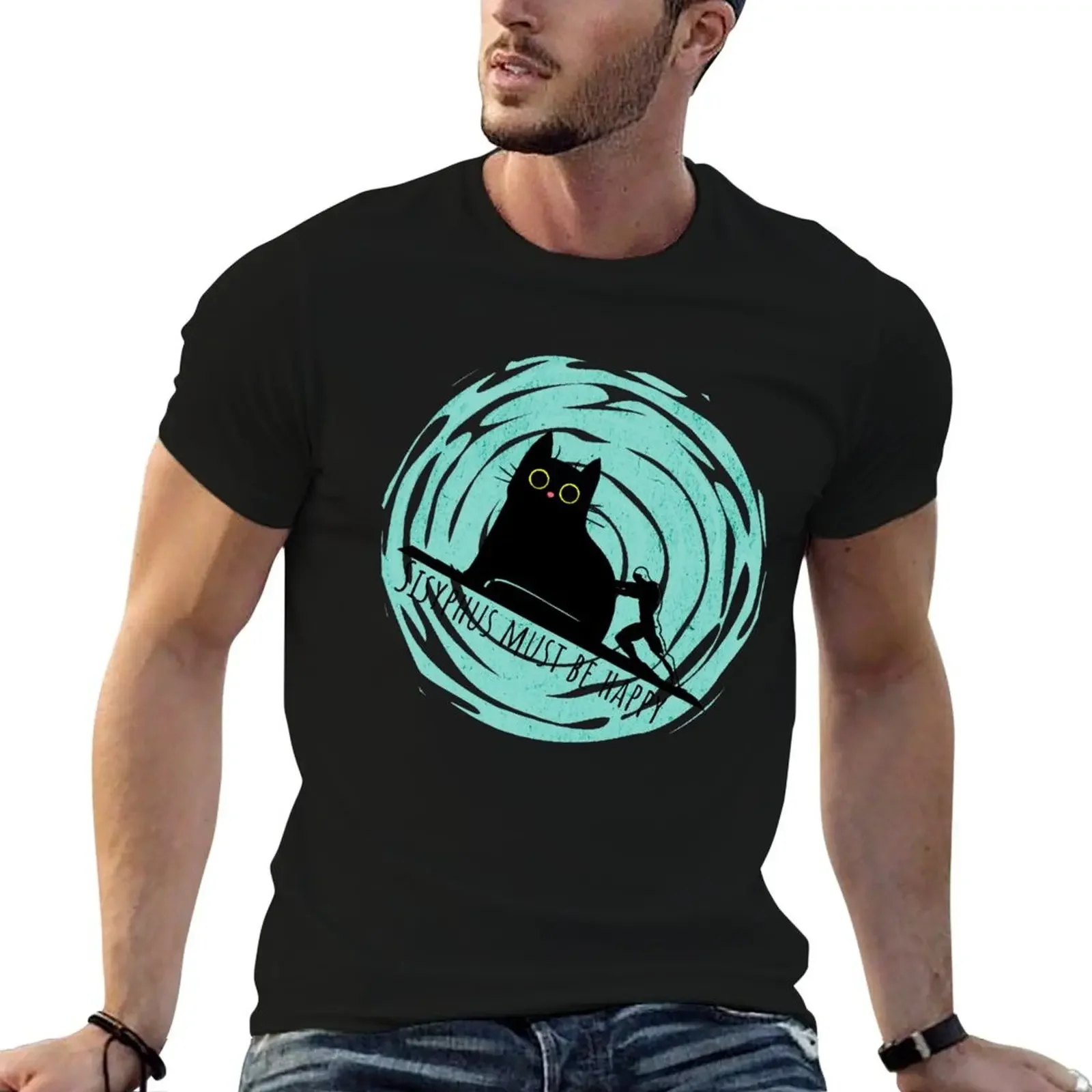 

Sisyphus cat sticker T-Shirt anime t shirts graphic t shirt vintage customs oversizeds mens graphic t-shirts pack