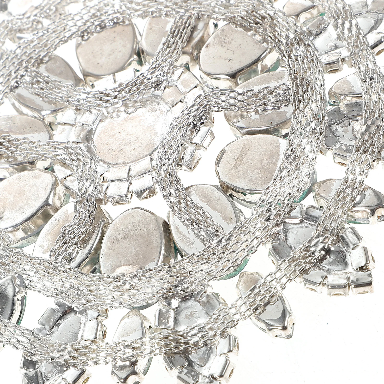 

Rhinestone Chain Jewelry Vintage Dress Applique Decorative Patches for Clothing Brooches Repairing Accessories