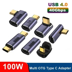 USB C Adapters U-Shape Straight Angle Adapter Type C Female to Type C Male 40Gbps Fast Data Adapter Converter Charging Adapters