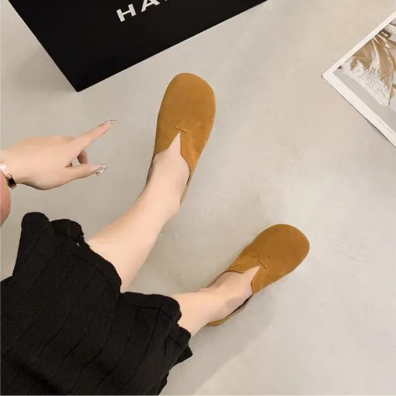 Women's Flat Shoes Slip-on Round Toe Low Heel Elegant High Quality Fashion Quick Delivery Wholesale Sale Lastest Ladies Footwear