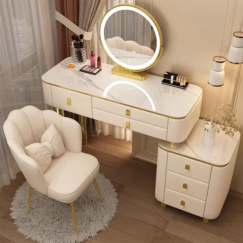 Mirror Makeup Table Vanity Storage Computer Organizer Makeup Desk Drawers White Bedside Coiffeuse De Chambre Home Furniture