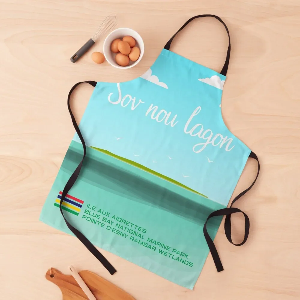 Sov nou lagon Mauritius Apron Smock for hairdressing Bib For Kitchen Kitchen Kawaii Accessories Apron