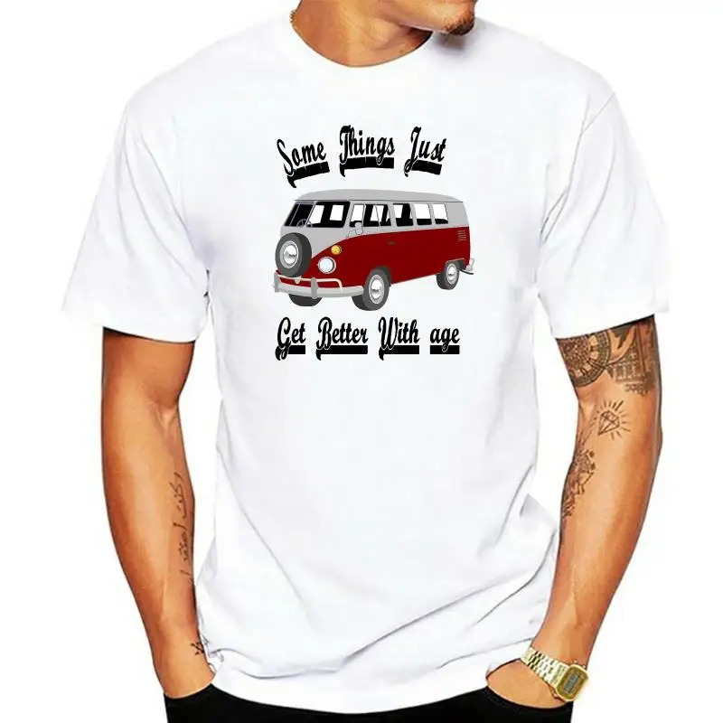 Germany Classic Car Campervan Mini Bus Better With Age 2022 New Short Sleeve Men 100 % Cotton Tee Shirt For Men Custom Tee Shirt