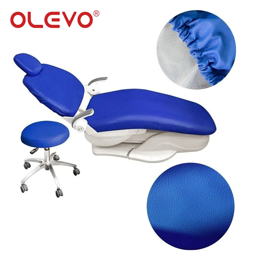 OLEVO 4 Pcs/Set Dental Dentist Unit Chair Seat Cover Waterproof Elastic PU Leather Protective Sleeves Dentistry Accessories