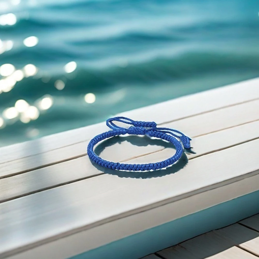 1/4PCS Blue Friendships Bracelets Adjustables Rope Matching Friend Bracelets For Daily Wear
