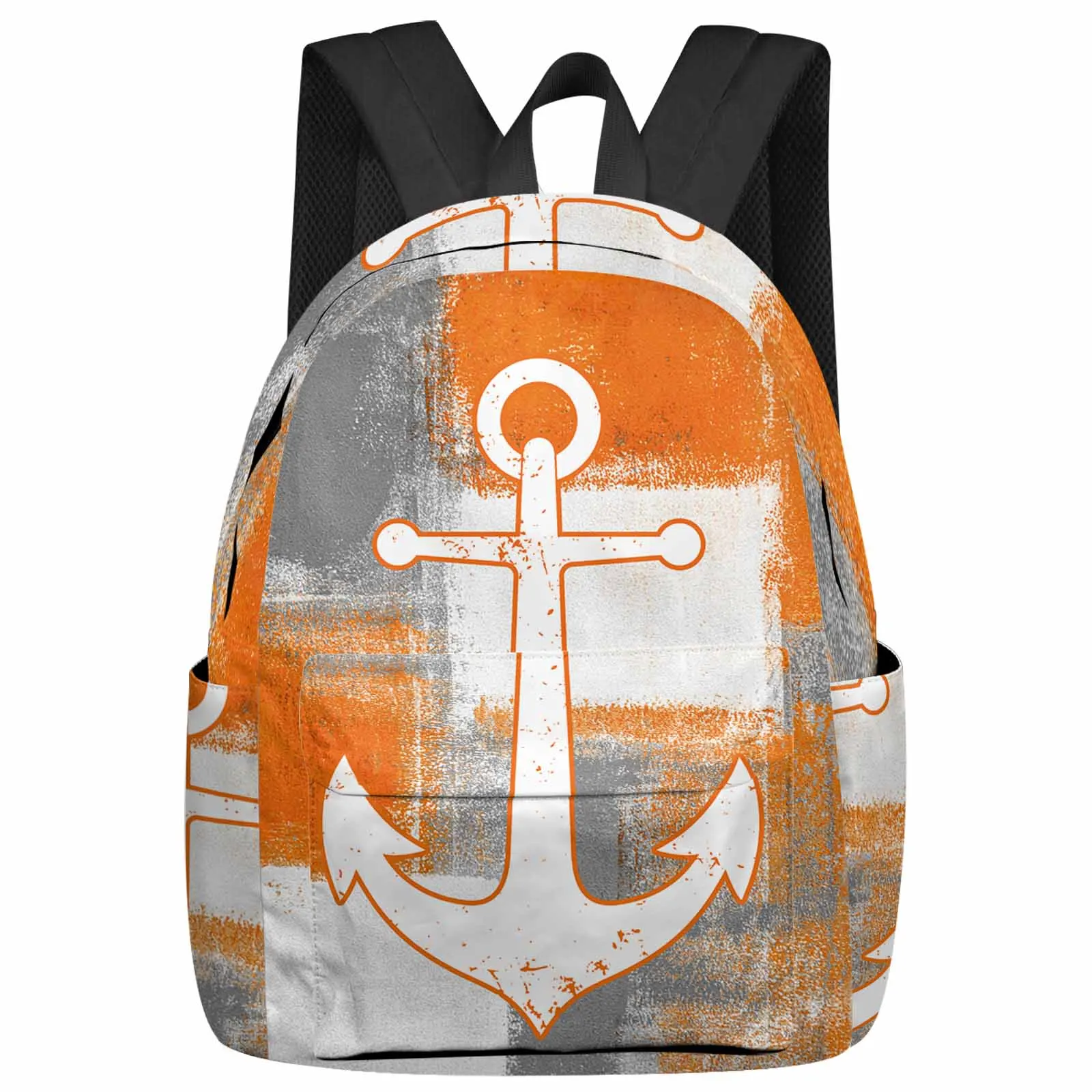 Retro Abstract Paint Anchor Backpack School Bags for Teenagers Students Laptop Bag Women's Casual Travel Backpack